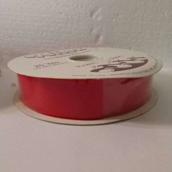 📌SALE $6.📌🆕 Veltex Red Craft Ribbon by Berwick 1 7/16" x 25 yds 4 Wreaths - Picture 2 of 11
